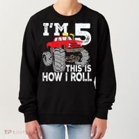 K.i.d.s Monster Trucks 5th Birthday Party Shirt Five Years Women's Sweatshirt thumb 0