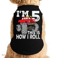 K.i.d.s Monster Trucks 5th Birthday Party Shirt Five Years Doggie Tank thumb 0
