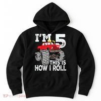 K.i.d.s Monster Trucks 5th Birthday Party Shirt Five Years Hoodie thumb 0