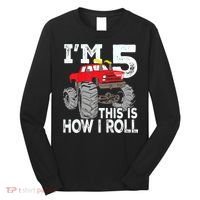 K.i.d.s Monster Trucks 5th Birthday Party Shirt Five Years Long Sleeve Shirt thumb 0