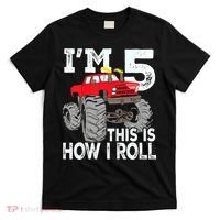 K.i.d.s Monster Trucks 5th Birthday Party Shirt Five Years T-Shirt thumb 0