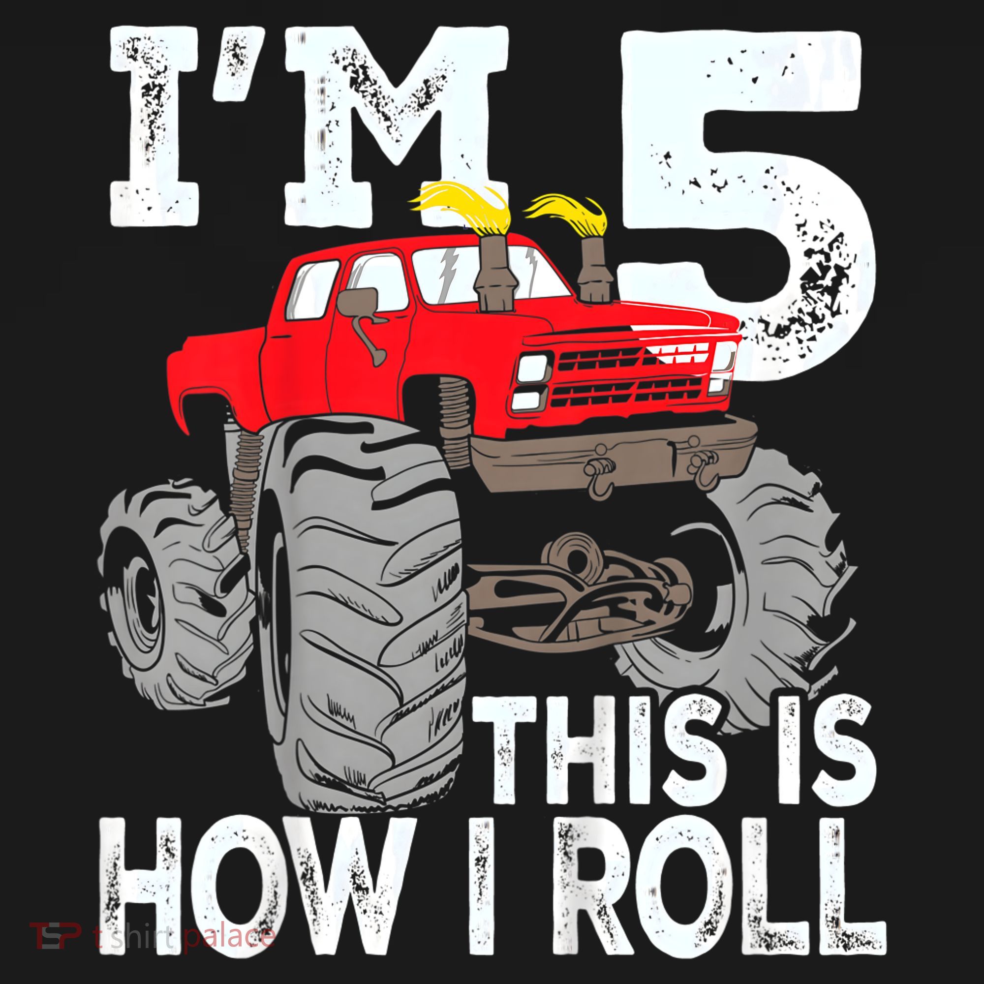 K.i.d.s Monster Trucks 5th Birthday Party Shirt Five Years Women's Hoodie