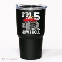 K.i.d.s Monster Trucks 5th Birthday Party Shirt Five Years Tumbler thumb 0