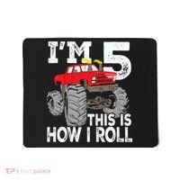 K.i.d.s Monster Trucks 5th Birthday Party Shirt Five Years Mousepad thumb 0