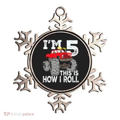K.i.d.s Monster Trucks 5th Birthday Party Shirt Five Years Ornament
