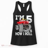 K.i.d.s Monster Trucks 5th Birthday Party Shirt Five Years Women's Tank Top thumb 0