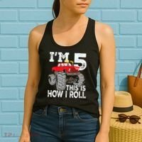 K.i.d.s Monster Trucks 5th Birthday Party Shirt Five Years Women's Tank Top thumb 2