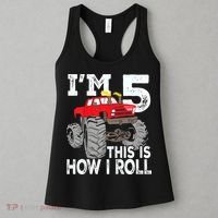 K.i.d.s Monster Trucks 5th Birthday Party Shirt Five Years Women's Tank Top thumb 3