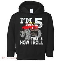K.i.d.s Monster Trucks 5th Birthday Party Shirt Five Years Toddler Hoodie thumb 0