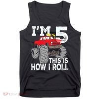 K.i.d.s Monster Trucks 5th Birthday Party Shirt Five Years Tank Top thumb 0