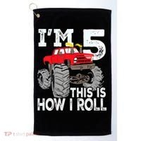 K.i.d.s Monster Trucks 5th Birthday Party Shirt Five Years Golf Towel thumb 0