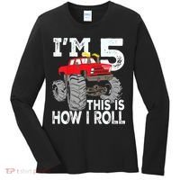 K.i.d.s Monster Trucks 5th Birthday Party Shirt Five Years Women's Long Sleeve Shirt thumb 0