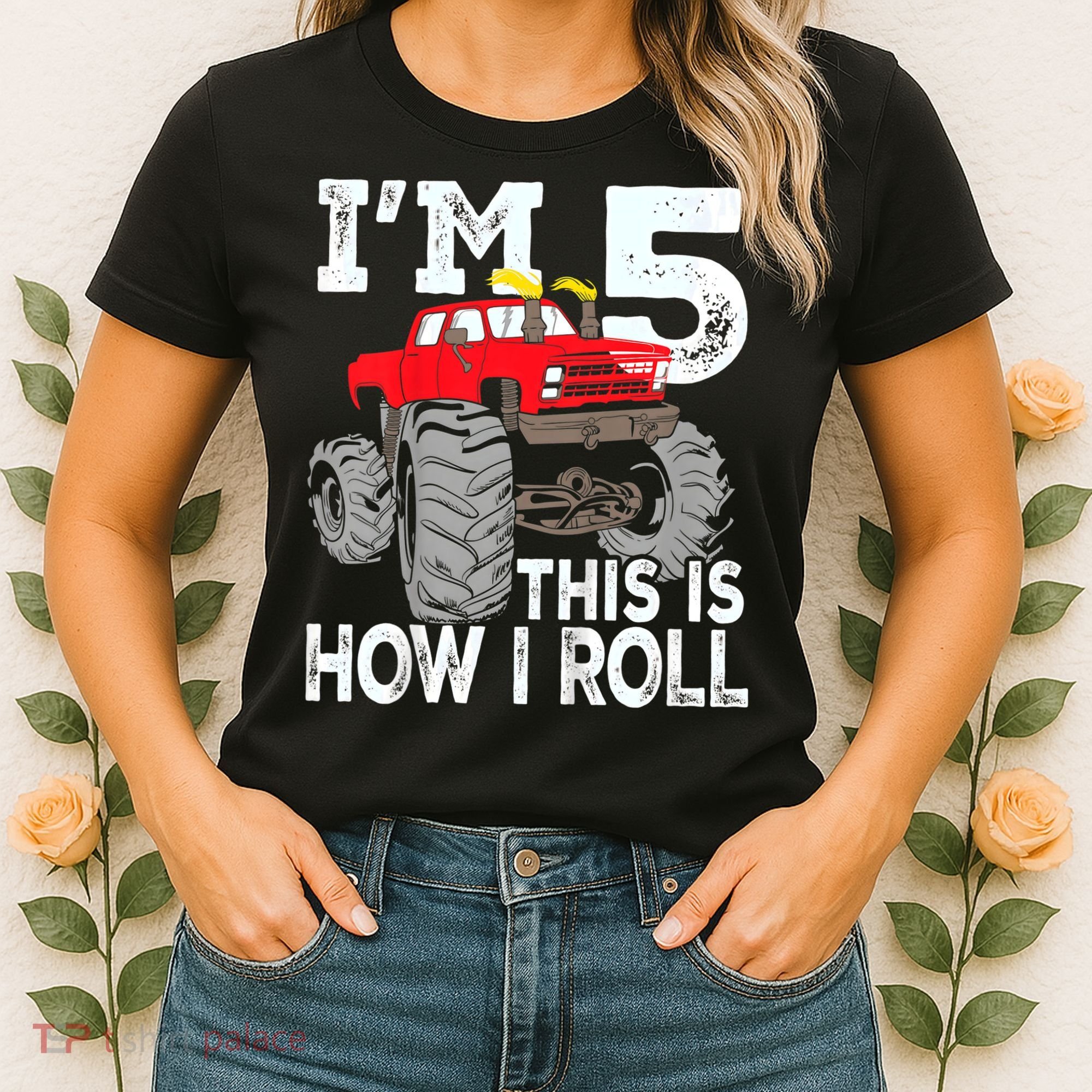 K.i.d.s Monster Trucks 5th Birthday Party Shirt Five Years Women's T-Shirt