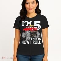 K.i.d.s Monster Trucks 5th Birthday Party Shirt Five Years Women's T-Shirt thumb 4