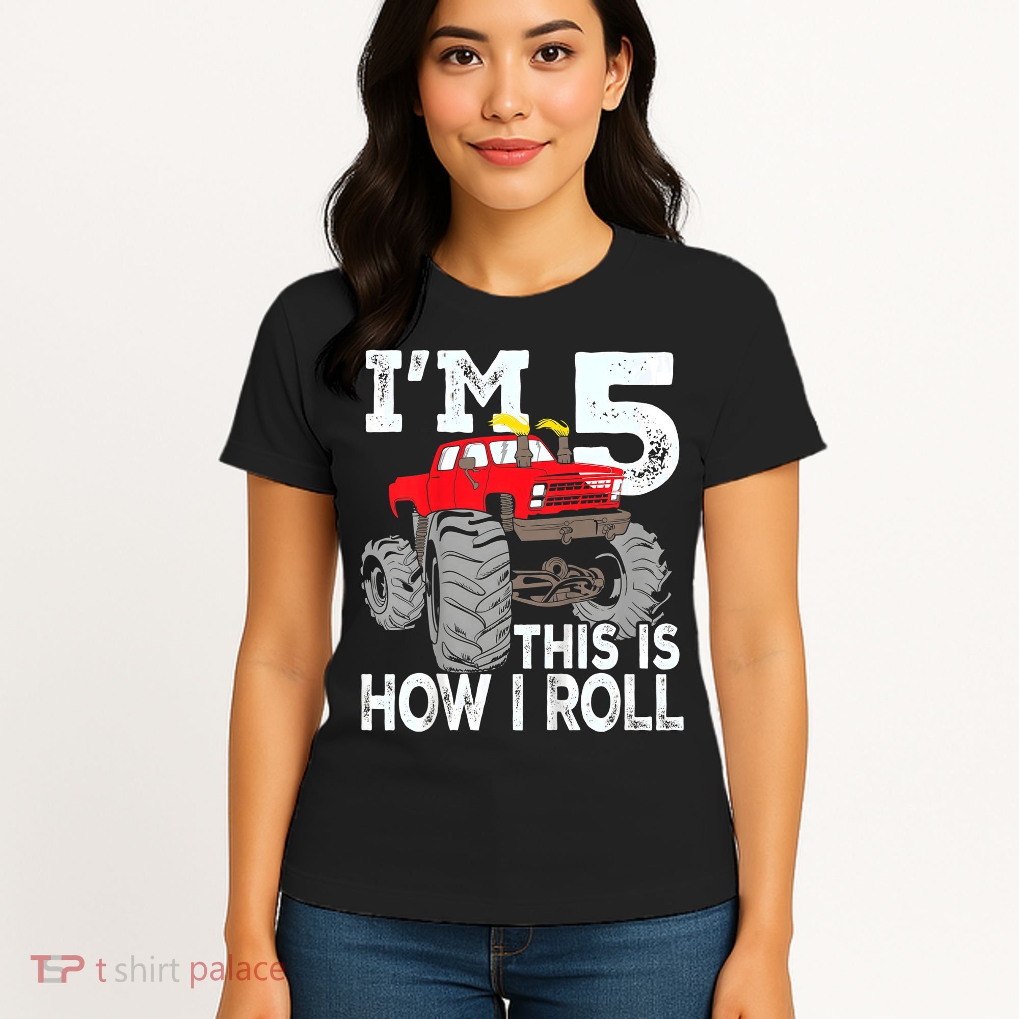 K.i.d.s Monster Trucks 5th Birthday Party Shirt Five Years Women's T-Shirt