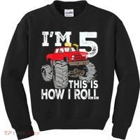 K.i.d.s Monster Trucks 5th Birthday Party Shirt Five Years Kids Sweatshirt thumb 0