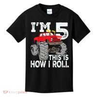 K.i.d.s Monster Trucks 5th Birthday Party Shirt Five Years Kids T-Shirt thumb 0