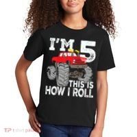 K.i.d.s Monster Trucks 5th Birthday Party Shirt Five Years Kids T-Shirt thumb 2