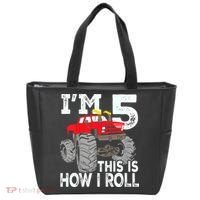 K.i.d.s Monster Trucks 5th Birthday Party Shirt Five Years Tote Bag thumb 0