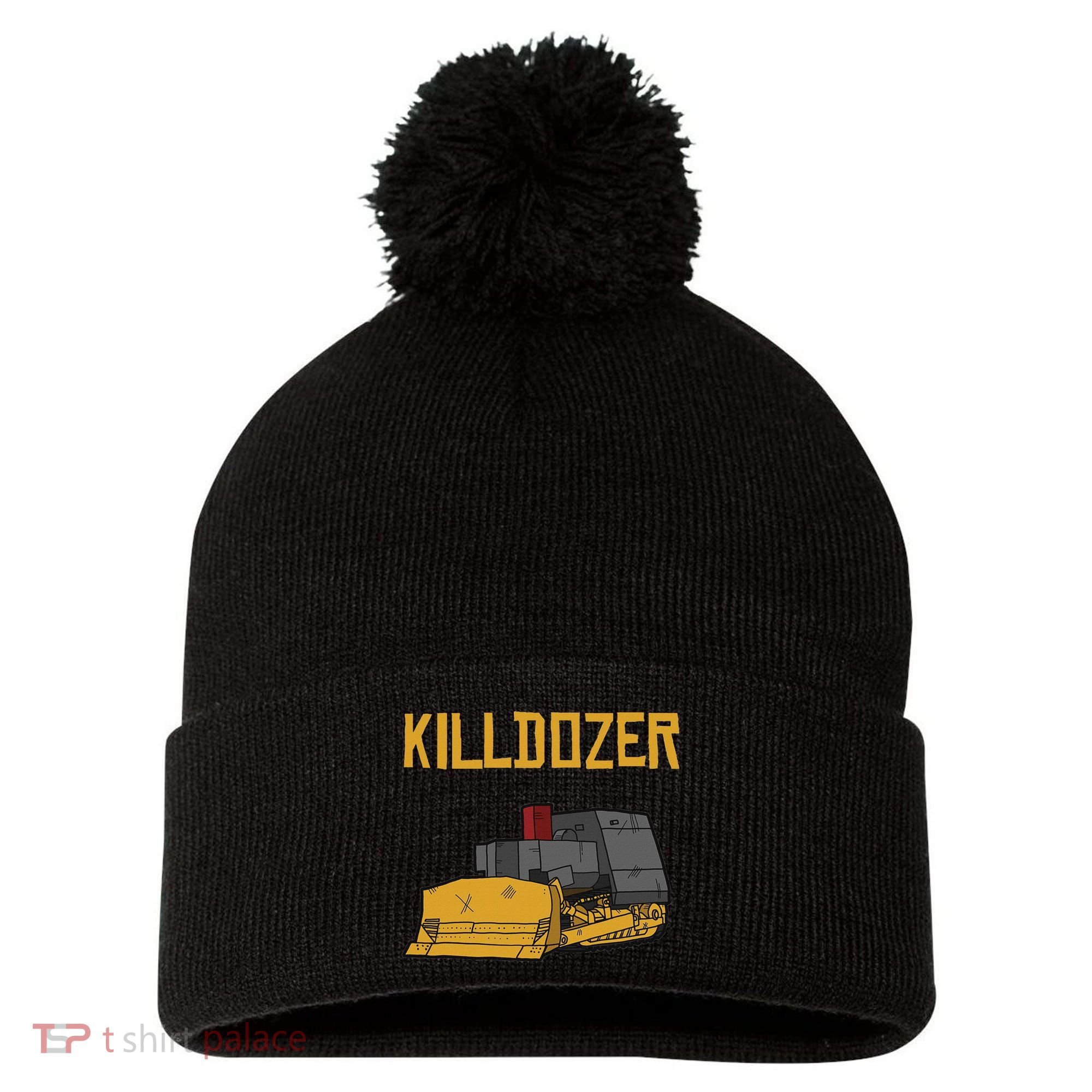 Killdozer Modified Tank Bulldozer Pom Pom 12in Knit Beanie