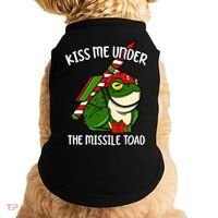 K.iss Me Under The Missile Toad Funny Christmas Holiday Joke Doggie Tank thumb 0