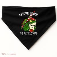 K.iss Me Under The Missile Toad Funny Christmas Holiday Joke USA-Made Doggie Bandana thumb 0