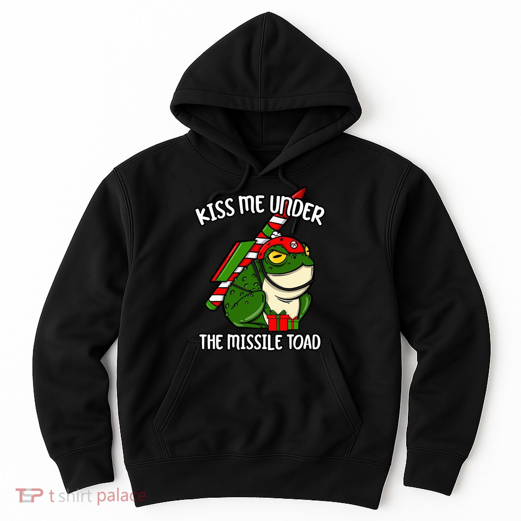K.iss Me Under The Missile Toad Funny Christmas Holiday Joke Hoodie
