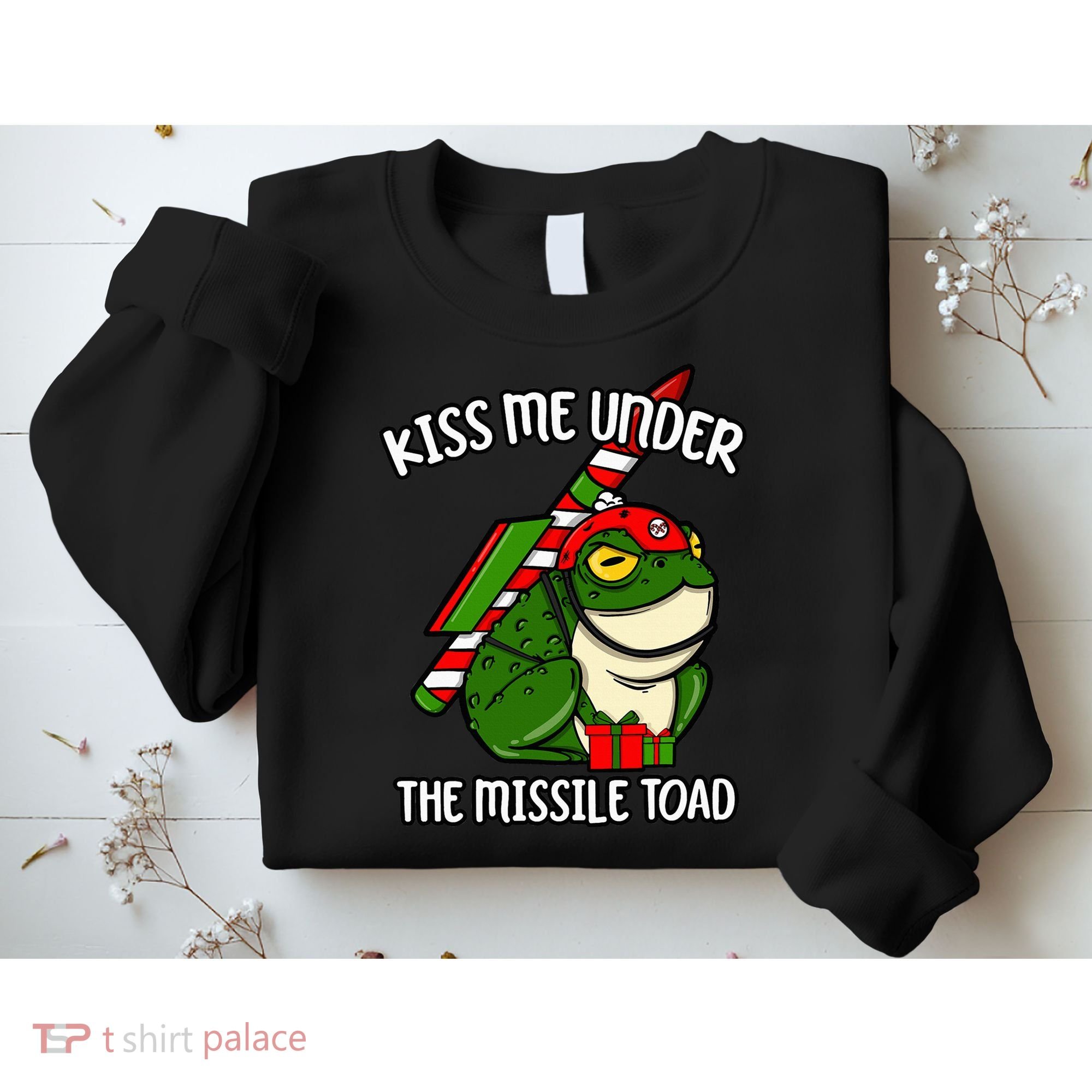 K.iss Me Under The Missile Toad Funny Christmas Holiday Joke Sweatshirt
