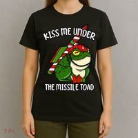 K.iss Me Under The Missile Toad Funny Christmas Holiday Joke T-Shirt thumb 4