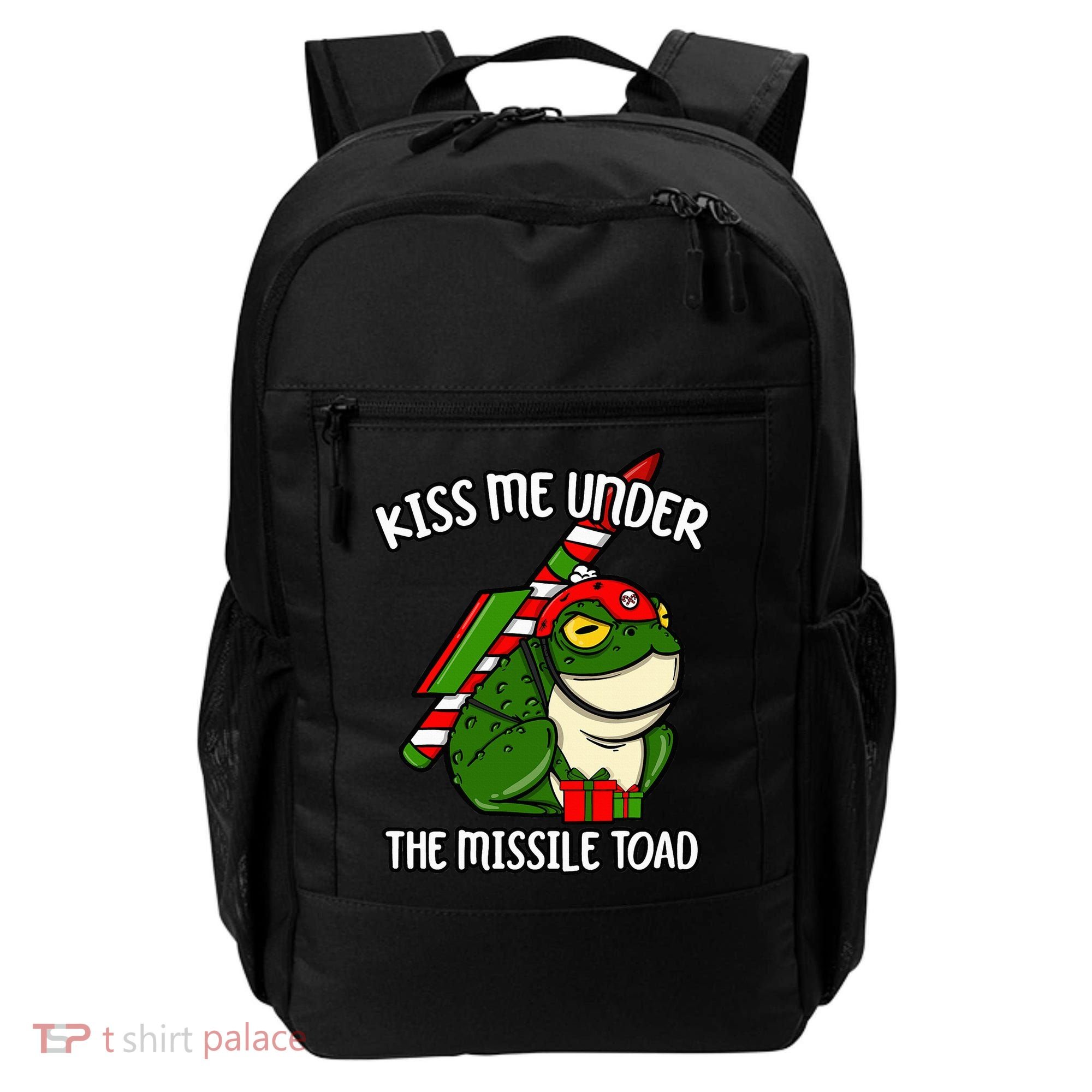 K.iss Me Under The Missile Toad Funny Christmas Holiday Joke Backpack