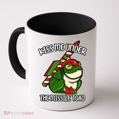 K.iss Me Under The Missile Toad Funny Christmas Holiday Joke Coffee Mug