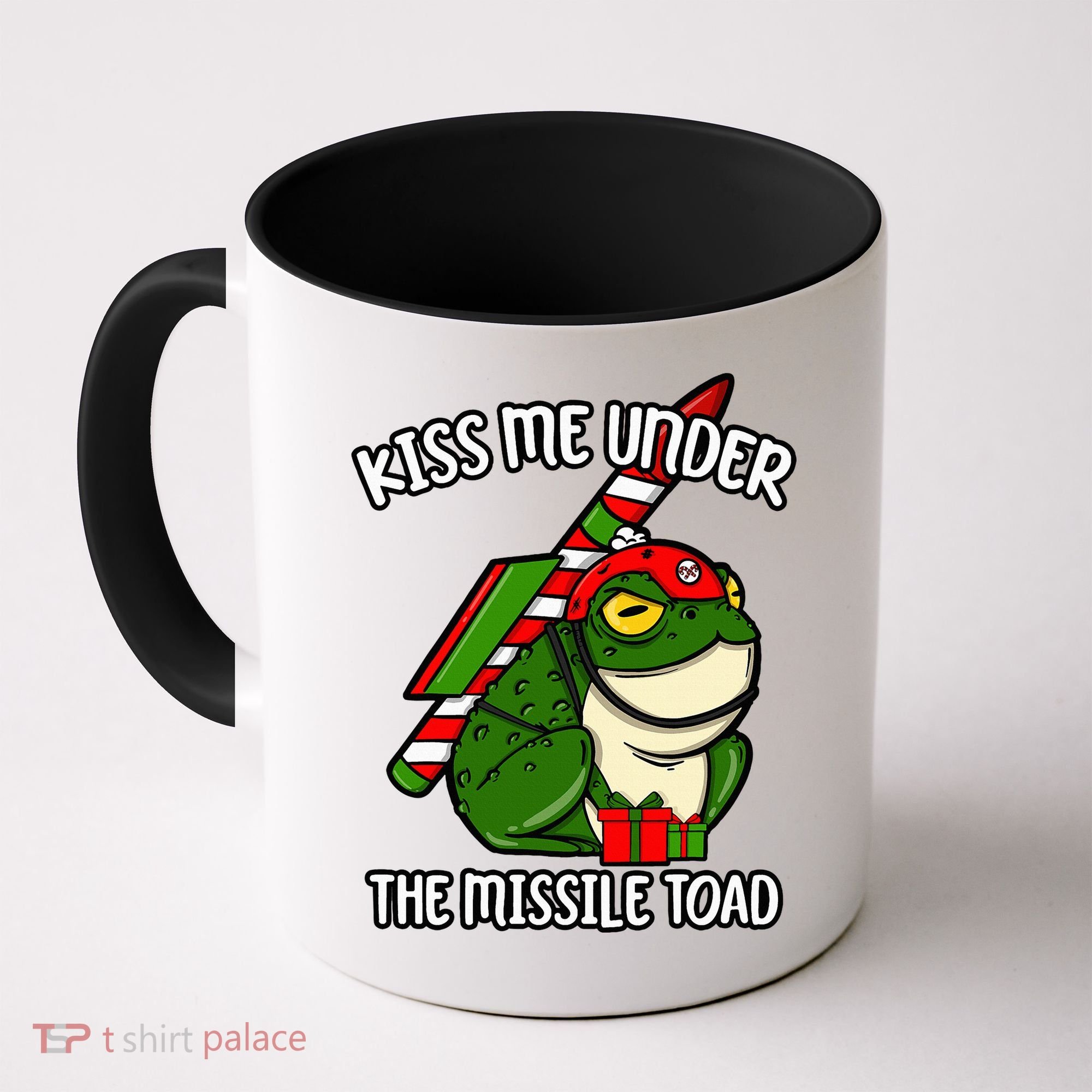 K.iss Me Under The Missile Toad Funny Christmas Holiday Joke Coffee Mug