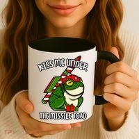 K.iss Me Under The Missile Toad Funny Christmas Holiday Joke Coffee Mug thumb 3
