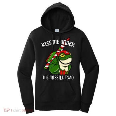 K.iss Me Under The Missile Toad Funny Christmas Holiday Joke Women's Hoodie