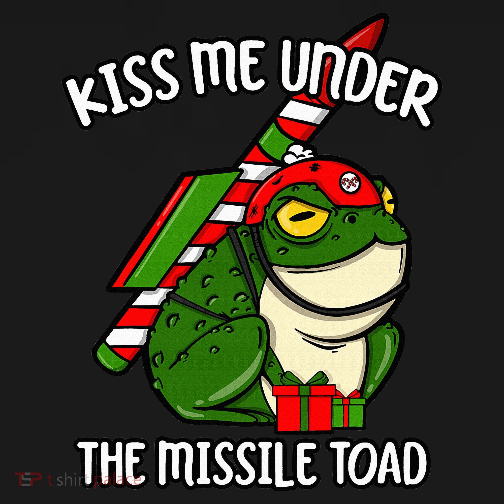 K.iss Me Under The Missile Toad Funny Christmas Holiday Joke Women's Hoodie
