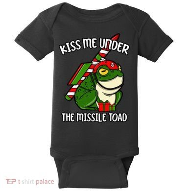 K.iss Me Under The Missile Toad Funny Christmas Holiday Joke Baby Bodysuit