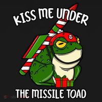 K.iss Me Under The Missile Toad Funny Christmas Holiday Joke Baby Bodysuit thumb 2