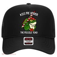 K.iss Me Under The Missile Toad Funny Christmas Holiday Joke Hat thumb 0