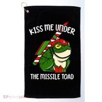 K.iss Me Under The Missile Toad Funny Christmas Holiday Joke Golf Towel thumb 0