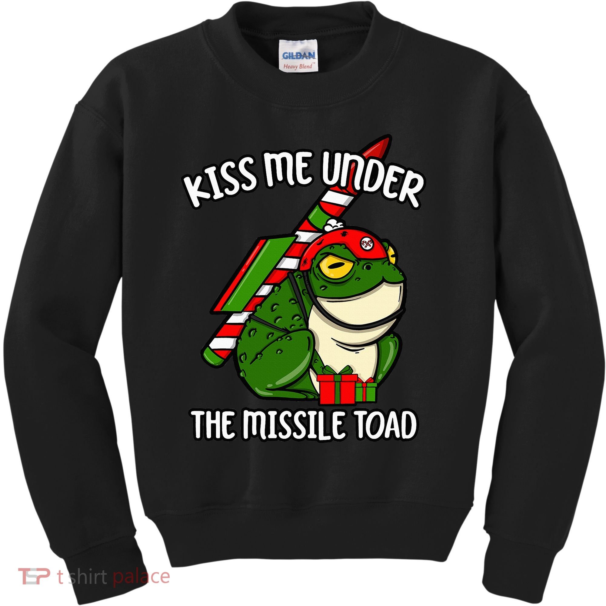 K.iss Me Under The Missile Toad Funny Christmas Holiday Joke Kids Sweatshirt