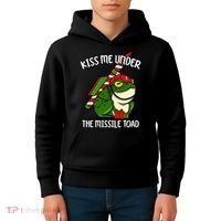 K.iss Me Under The Missile Toad Funny Christmas Holiday Joke Kids Hoodie thumb 4
