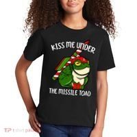 K.iss Me Under The Missile Toad Funny Christmas Holiday Joke Kids T-Shirt thumb 2