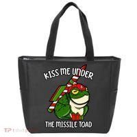 K.iss Me Under The Missile Toad Funny Christmas Holiday Joke Tote Bag thumb 0