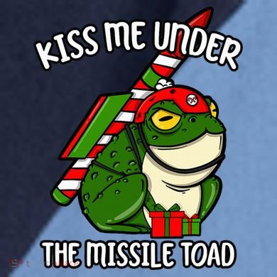 K.iss Me Under The Missile Toad Funny Christmas Holiday Joke Raglan Baseball Sleeve Shirt