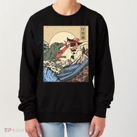 Kaiju Monster Vs Cat Laser Eye Fight Japanese Zilla Women's Sweatshirt thumb 0