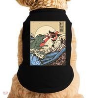 Kaiju Monster Vs Cat Laser Eye Fight Japanese Zilla Doggie Tank thumb 0
