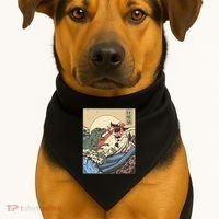 Kaiju Monster Vs Cat Laser Eye Fight Japanese Zilla USA-Made Doggie Bandana thumb 1