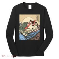 Kaiju Monster Vs Cat Laser Eye Fight Japanese Zilla Long Sleeve Shirt thumb 0