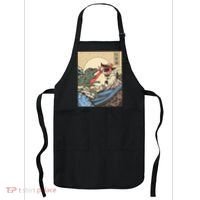 Kaiju Monster Vs Cat Laser Eye Fight Japanese Zilla Apron thumb 0