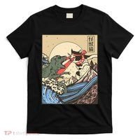 Kaiju Monster Vs Cat Laser Eye Fight Japanese Zilla T-Shirt thumb 0